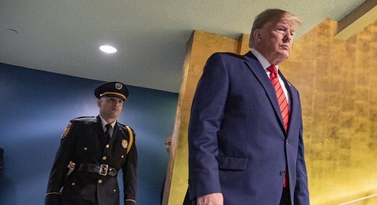 Donald Trump durante seu primeiro mandato, na ONU